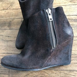 Free People Orlanda Distressed Suede Leather Zip